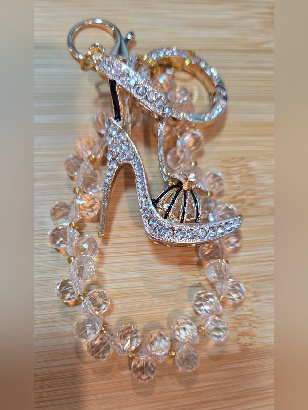 Sparkly Crystal Encrusted High Heel Keychain - With Beautiful Wristlet! - Picture 11 of 16